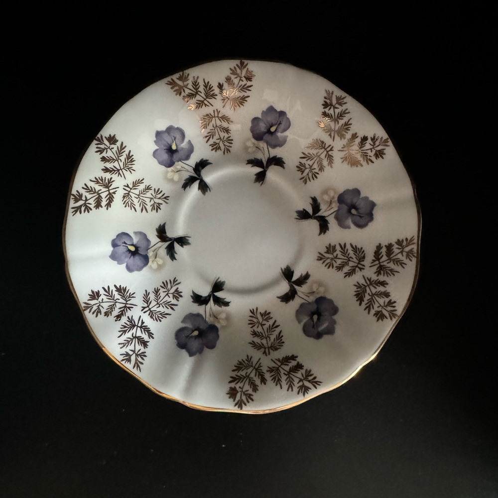Ridgeway RARE Pottery Royal Adderley teacup and saucer H1640 Pansies - Picture 7 of 9